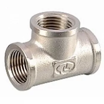 Тройник LAVITA 3/4" латунь никель М/М