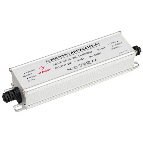 Блок питания Arlight ARPV-24100-A1 (24V, 4.16A, 100W) (ARL, IP67 Металл, 3 года)